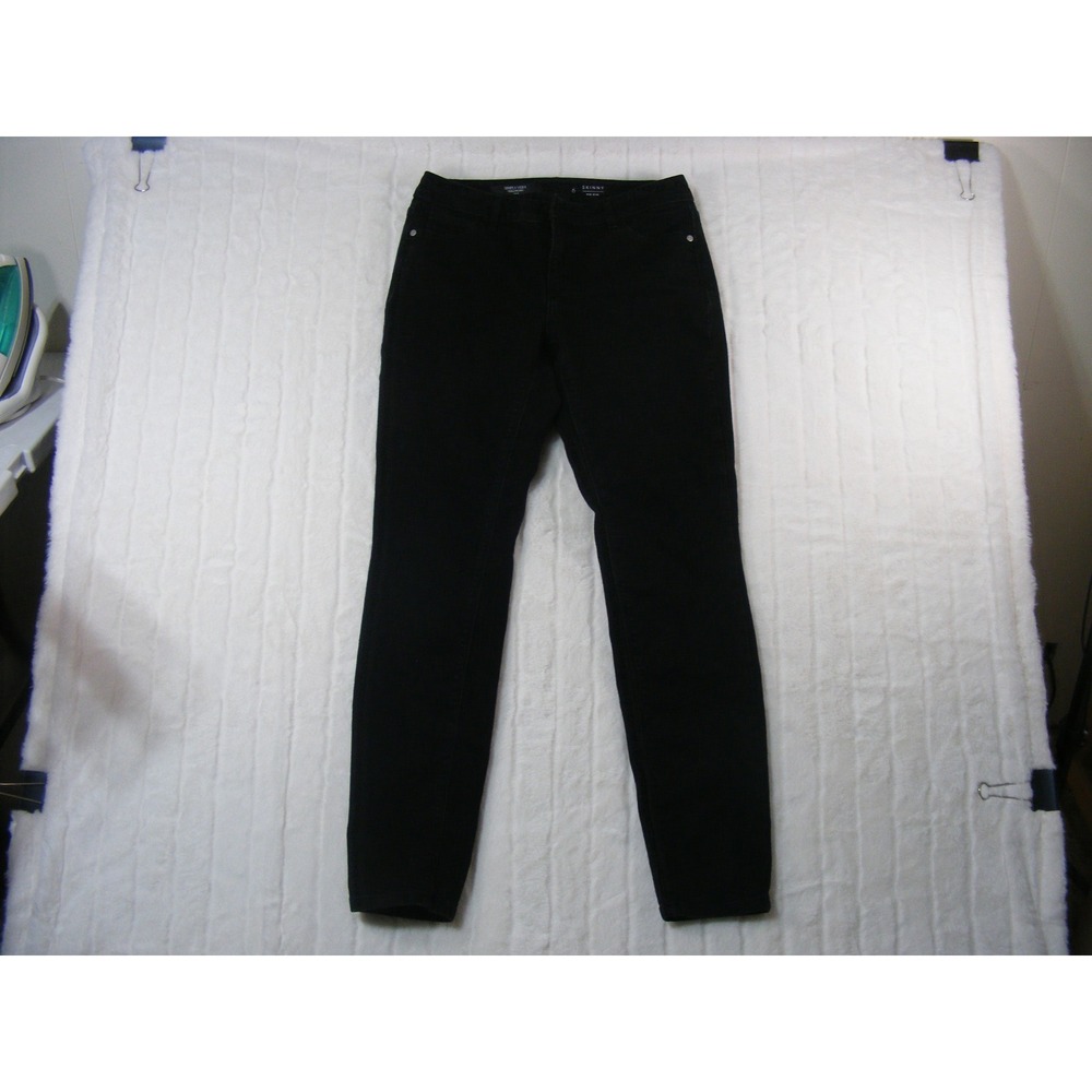 Simply Vera Vera Wang Skinny Jeans Womens 6 Black Excellent Mid Rise Stretch